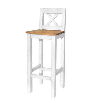 Rustikální barová židle WHITE HOME SIL23 (Barevné provedení Antická bílá K16 - antická bílá K16)