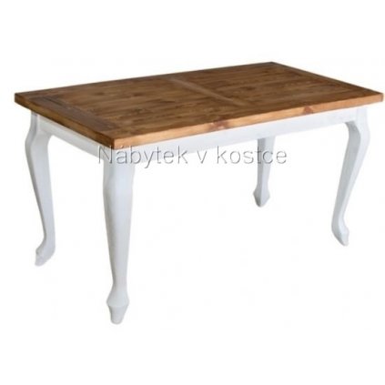 Rustikální stůl Sweet Home Ludvík MES2 140x80 (Barevné provedení Bílá - ořech lak)