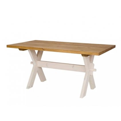 Rustikální jídelní stůl WHITE HOME MES16 nohy ve tvaru X (Rozměr stolu 160  x 90 cm)