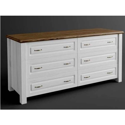 58383 7 rustikalni komoda austin merida bianco z masivu suplikova barevne provedeni bila tmave hneda 22 25