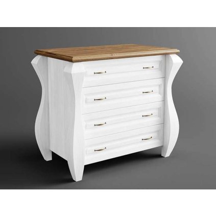 58449 6 rustikalni komoda austin romance cassette z masivu barevne provedeni bila hneda 22 05