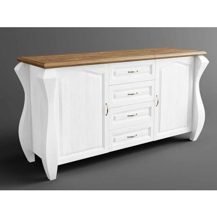 57909 7 rustikalni komoda austin romance lungo z masivu barevne provedeni bila hneda 22 05