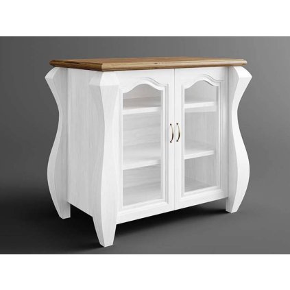 58455 1 rustikalni komoda austin romance prosklena barevne provedeni bila hneda 22 05