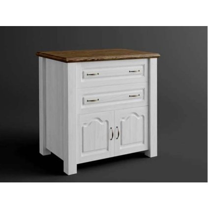 58377 8 rustikalni komoda lancome z masivu barevne provedeni bila hneda