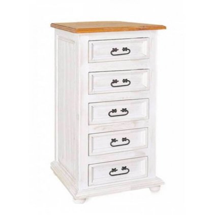Rustikální komoda WHITE HOME COM 09 (Barevné provedení Antická bílá K16 - antická bílá K16)