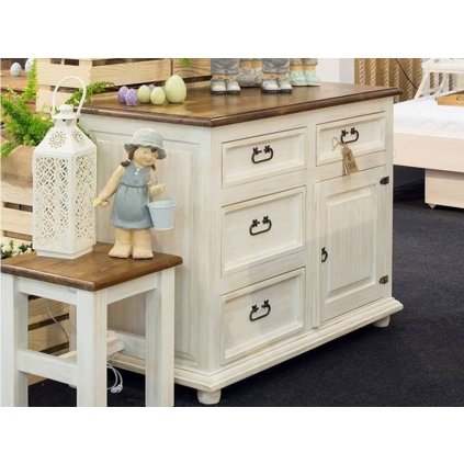 53955 23 rustikalni komoda white home com03 barevne provedeni bily vosk k17 tmavy vosk k02