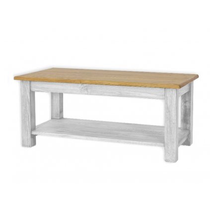 Rustikální konferenční stolek WHITE HOME MES14 (Barevné provedení Antická bílá K16 - antická bílá K16, Provedení varianta A)