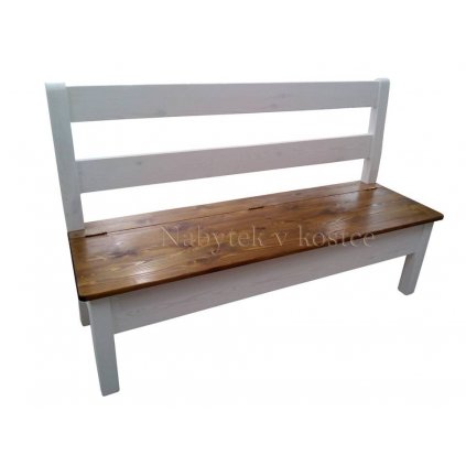 Rustikální lavice SWEET HOME BAX20 s úložným prostorem, bez područek (Barevné provedení Bílá - bílá, Délka 100 cm)
