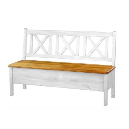 Rustikální lavice WHITE HOME SIL13 150 cm (Barevné provedení Antická bílá K16 - antická bílá K16, Provedení varianta A)