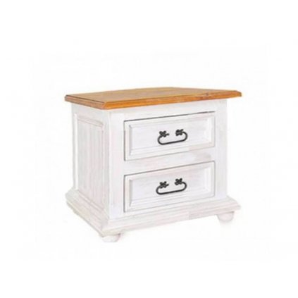 Rustikální noční stolek WHITE HOME COM12 (Barevné provedení Antická bílá K16 - antická bílá K16)