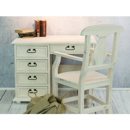 Rustikální psací stůl WHITE HOME BIK02 (Barevné provedení Antická bílá K16 - světlý vosk K01, Provedení varianta B)