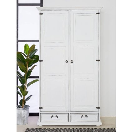 Rustikální skříň WHITE HOME 01/B kombinovaná (Barevné provedení Antická bílá K16 - antická bílá K16)