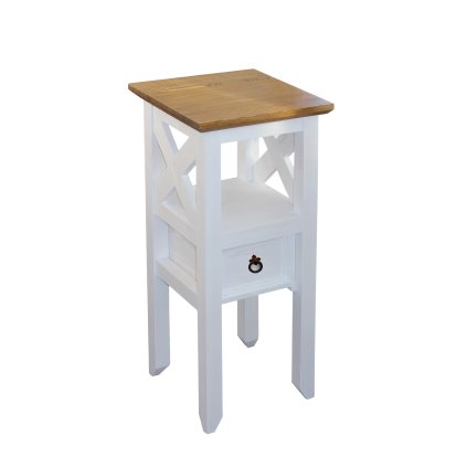 65085 stolek na kytku bily