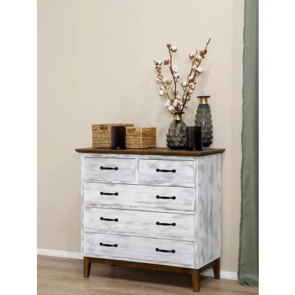 56787 6 rustikalni suplikova komoda kolmar barevne provedeni bily vosk k17 tmavy vosk k02