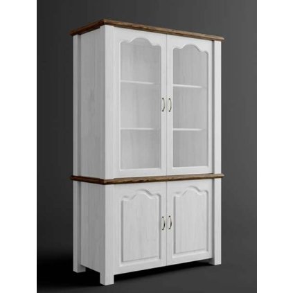 58401 8 rustikalni vitrina jasmina z masivu barevne provedeni bila tmave hneda 22 25