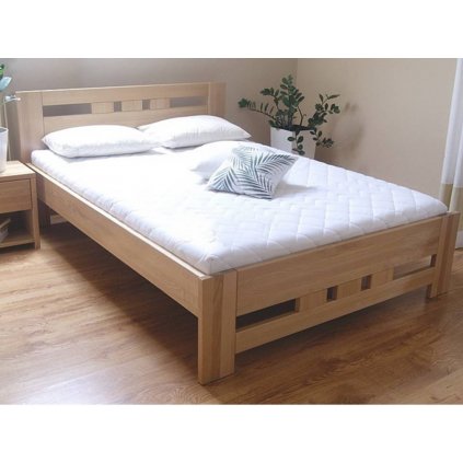 Buková postel BORA 76 160x200 cm (Barevné provedení Bezbarvý lak)