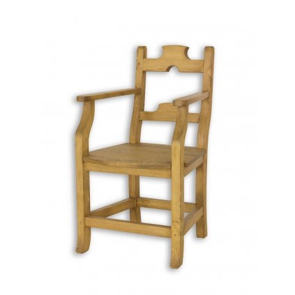 Rustikální židle CORDOBA SIL12 s područkami (Barevné provedení Bezbarvý vosk K09)