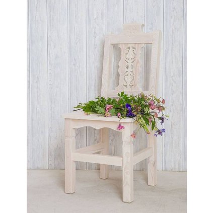 54087 20 rustikalni zidle white home sil24 zdobena barevne provedeni bily vosk k17 tmavy vosk k02