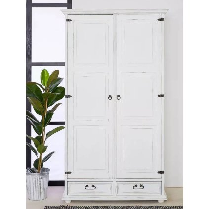 Skříň WHITE HOME Slim SZY101 s policemi (Barevné provedení Antická bílá K16 - antická bílá K16)