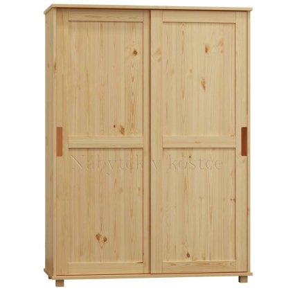 Skříň z masivu FELIX š. 100 cm se šatní tyčí (Barevné provedení Grey-šedá)