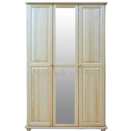 53046 satni skrin z masivni borovice agnes se zrcadlem