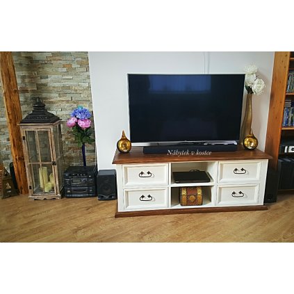 Televizní stolek SWEET HOME TIV14 (Barevné provedení Bílá - bezbarvý lak)