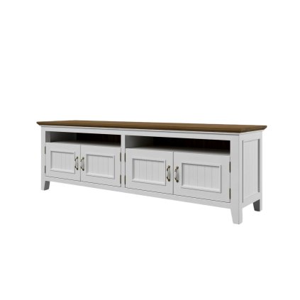 TV stolek Provence K5P s dubovou deskou bílý