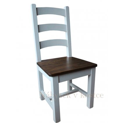 Vesnická židle SWEET HOME SIL24 z borovice (Barevné provedení Bílá - ořech lak)