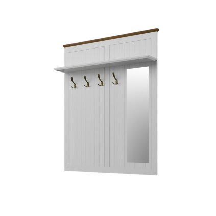 Věšákový panel PROVENCE se zrcadlem bílý