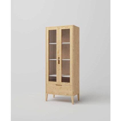 59364 1 vitrina z masivu retro hast na nozickach barevne provedeni prirodni