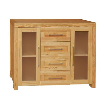 74602 komoda s prosklenymi dvirky delta 08 barva vzor delsol hneda