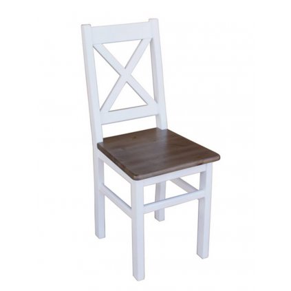 Bílá jídelní židle z masivu DOLORES KRZ02B (Barevné provedení Bílá - bílá)