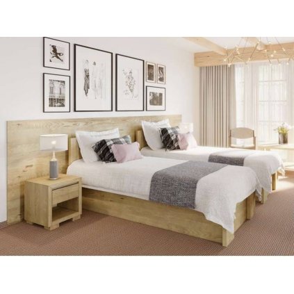 Buková postel NEW YORK 90x200 cm s úložným prostorem (Barevné provedení Bílá)