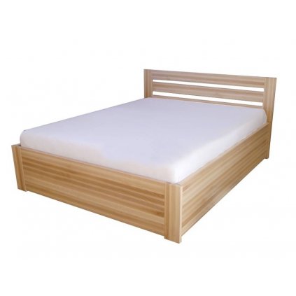 Buková postel BORA 140x200 cm s úložným prostorem (Barevné provedení Bezbarvý lak)