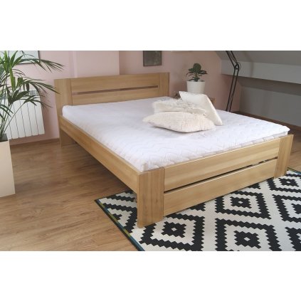 Buková postel BORA 87 z masivu (Barevné provedení Bezbarvý lak, Rozměry 100 x 200 cm)