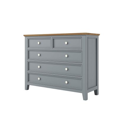 Komoda PROVENCE K8P5S z masivu šedomodrá
