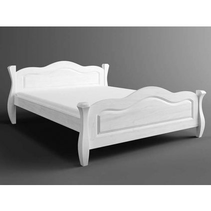 57786 bila postel austin romance 120x200 cm z borovicoveho masivu