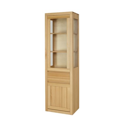 Buková vitrína URAL KW406 (Barevné provedení Buk-bělený, Provedení Levé)
