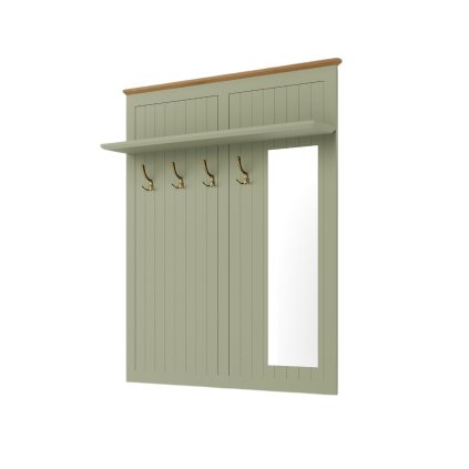 Věšákový panel PROVENCE se zrcadlem olivový