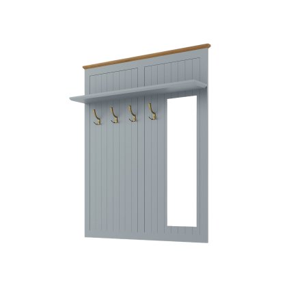 Věšákový panel PROVENCE se zrcadlem šedomodrý