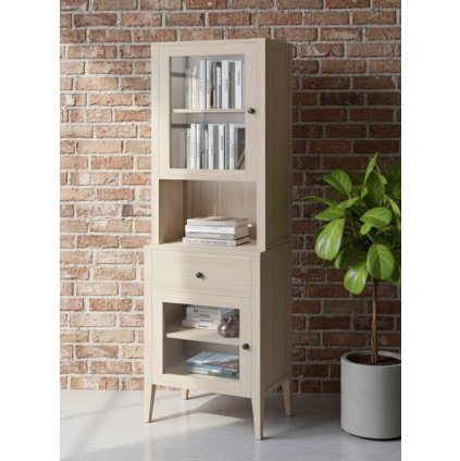 65782 16 regal na knihy prirodni lak buk