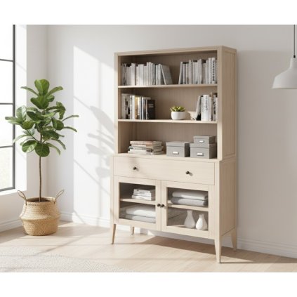 65791 6 kredenc bukovy nabytek lak masiv buk