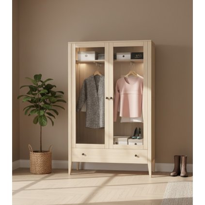 65809 13 skrin prosklena satni prirodni buk lak