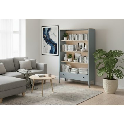 Knihovna RT2 šedomodrá