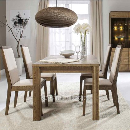 55746 15 dubovy jidelni rozkladaci stul atlanta 41 dub paleny darek zdarma