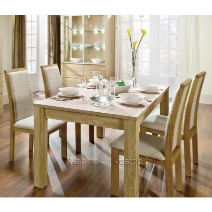 Dubový jídelní rozkládací stůl Orlando 140 až 200cm (Barevné provedení vybrat barvu)