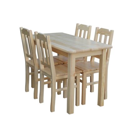 50577 9 jidelni set natural z masivu barevne provedeni tmave hneda