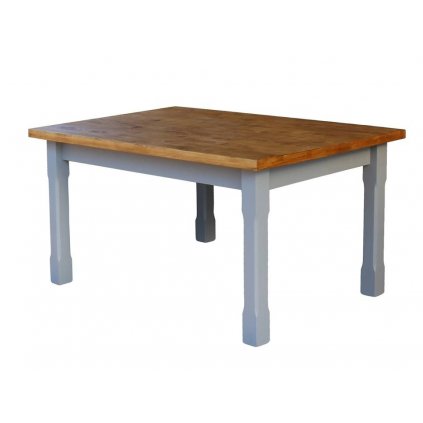 Jídelní stůl PROVENCE z masivního dřeva (Barevné provedení Bílá, Provedení Borovice - Borovice (horní deska), Rozměr stolu 120 x 80 cm)
