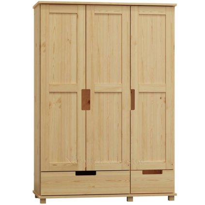 Kombinovaná skříň z masivu FELIX šířka 120 cm (Barevné provedení Grey-šedá)