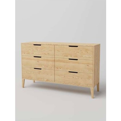 59325 9 komoda z masivu retro burgund na nozickach barevne provedeni seda